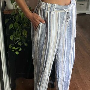 Flannel striped pants